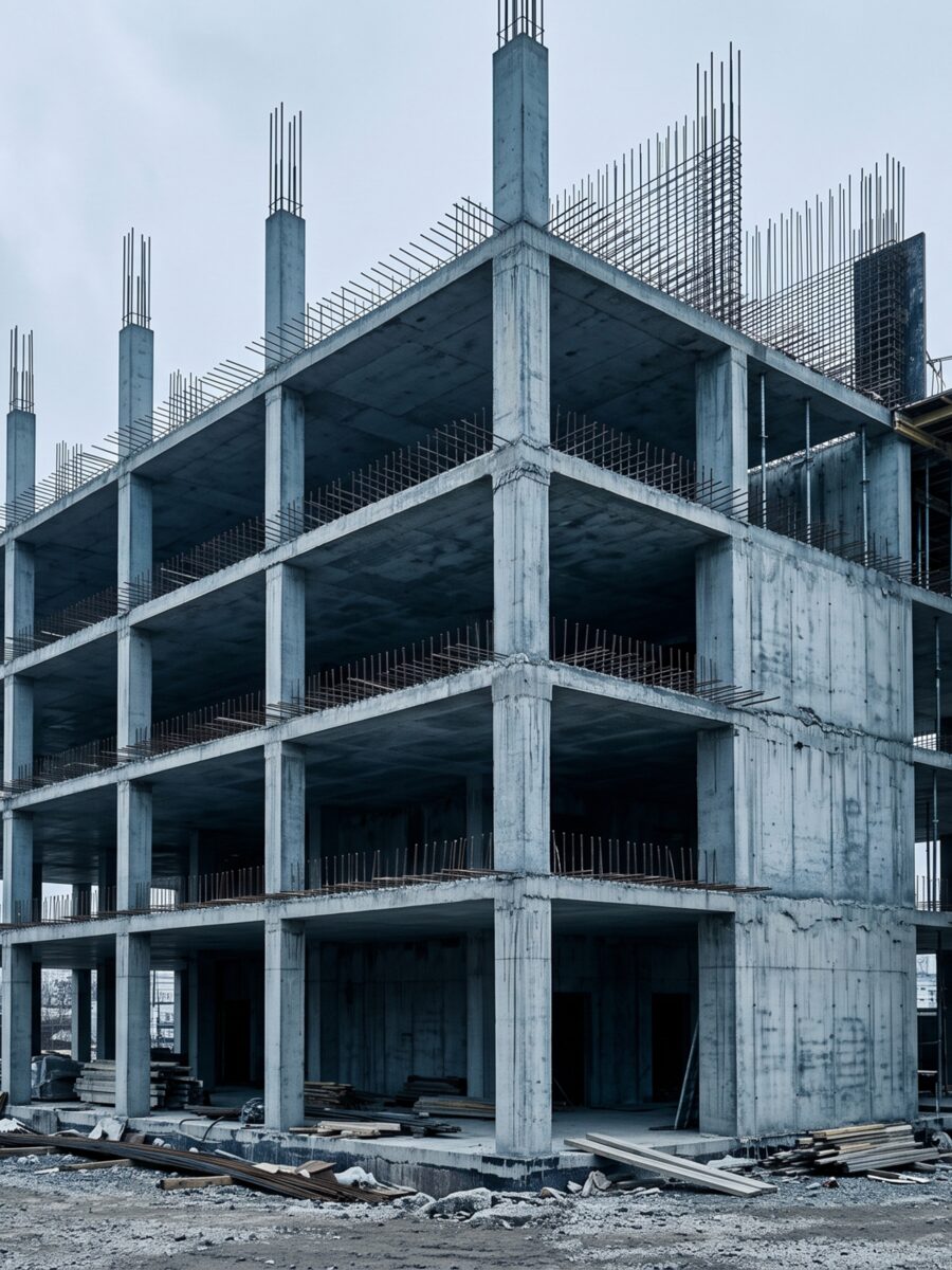 Structure béton en cours de construction